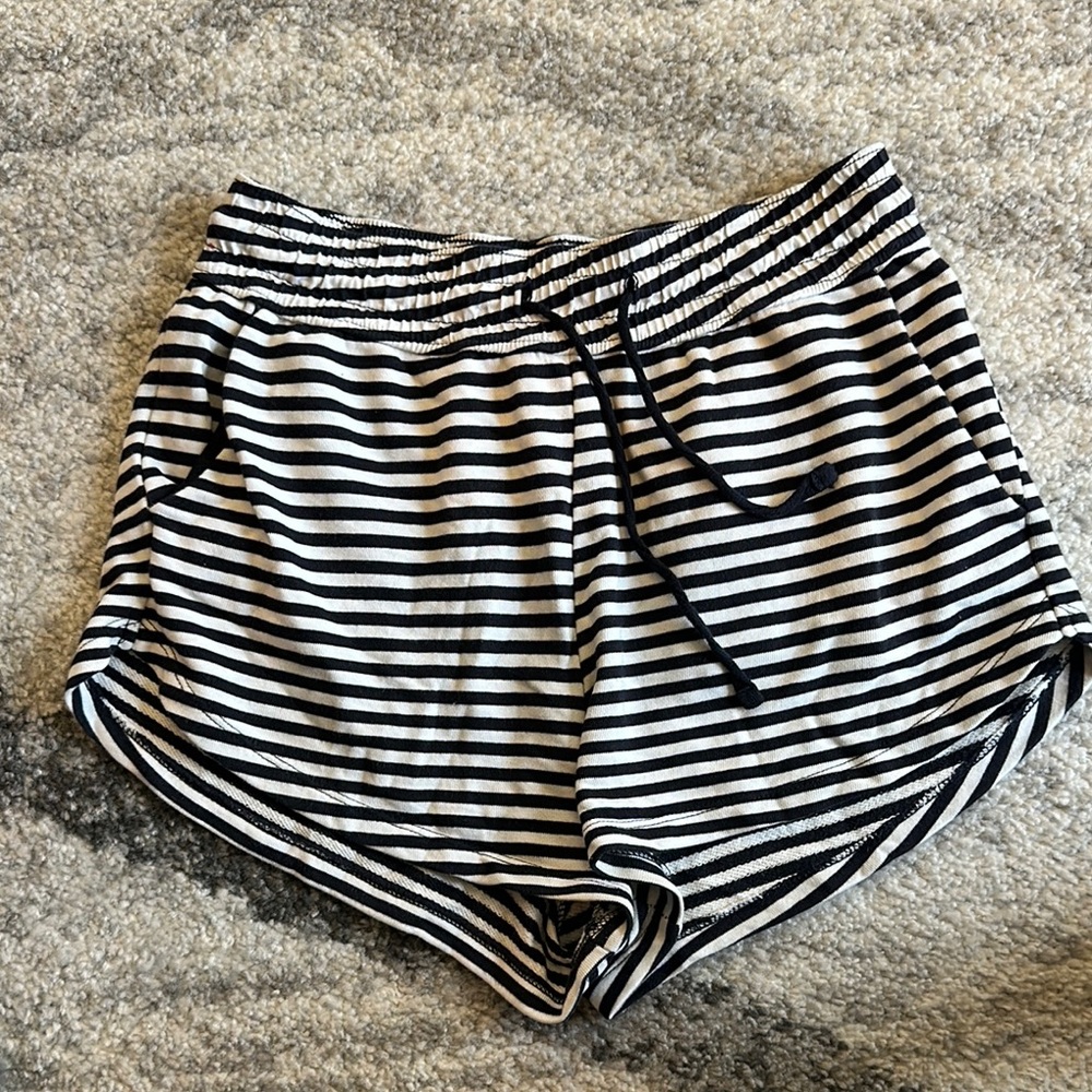 Black and White Striped Shorts